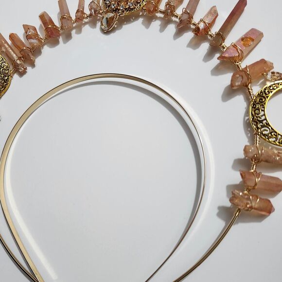 Halo Crown Gold Headpiece Moon Crown - Picture 3 of 6